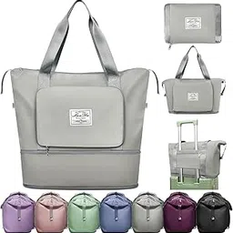 Foldable Duffel Travel Bag for Women Luggage Bags for Women Latest Duffle Bags for Traveling Bag, Carry Bag for Woman Travel, Hand Bag for Travelling (41 Liter, Grey), Expandable, Waterproof-image-98