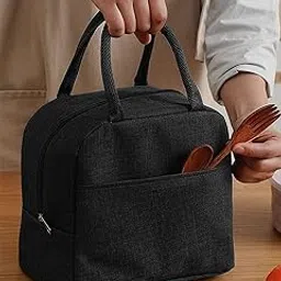 QXORE Picnic & Lunch Bags/Tiffin/Travel/Storage Bag | Leakproof Keeps Hot and Cold | Unisex Lunch Box Bag for Kids, Office, Picnic, School (Black)-image-69