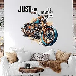 Artistic Decals Motorcycle Wall Sticker | Just Ride The Damn Bike Vinyl Decal | Biker Quote Wall Art for Boys Room, Garage, Living Room, Man Cave Decor-picture-18