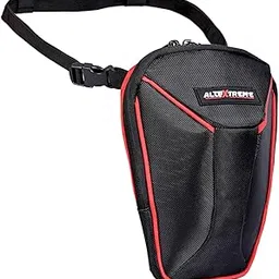 Thigh Bag with Multi Pockets Drop Leg Tactical Waist Fanny Pack for Men and Women Compatible for Riding Hiking Travel Camping Sports (Pack of 1, Black & Red)-image-46