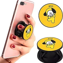 eggshell® Premium Super Matt Finish Effect Mobile Back Holder (Mobile Selfie Finger Grip) with Expanding Stand for All Smartphones & Tablets (Dancing Chimmy)-picture-25