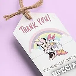 Minnie & Donald Duck Theme Thank You Cards/Tags (2 x 3.5 inches/250 GSM Cardstock/Mixcolour/30Pcs)-picture-34