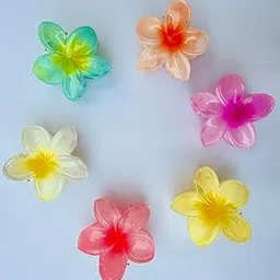 Cute Flower Claw Clip Set of 6 – Multicolor Hair Clutcher for Girls & Women (Medium Size)-image-28