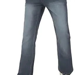 urbano fashion Men's Stretch Fit Mid Rise Washed Bootcut Jeans Stretchable-picture-24