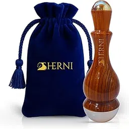 SHERNI Ayurvedic Kansa Wand Massager – Wooden Handle with Pure Kansa Dome – Facial & Body Wellness Tool with Luxury Velvet Pouch,Lamp pattern – Handcrafted in India-image-84