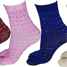kaneekshi Women Ladies Cotton Ankle Length Socks with Thumb (Pack of 4 Pairs, Multi-Coloured Socks)-picture-10