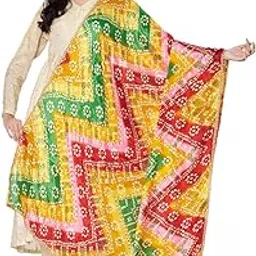 akshadeep Women's Silk Blend Bandhani Pattern Dupatta with 2.20 Meters | Women’s cotton printed dupatta with tassels-picture-47