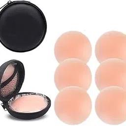 XCOT Reusable Silicone Nipple Covers with Storage Case, 4 Pairs, Skin-Friendly Adhesive Pasties, Beige-picture-34