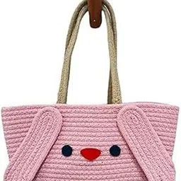 shri anand DB Bunny Face Kids Handbag – Cute Animal Design Tote Bag for Girls | Soft & Lightweight Mini Shoulder Bag for Toddlers, Children & Gifting-picture-24