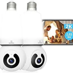 Eaula Videns 2K Security Cameras, WiFi Home Surveillance Camera with Human Detection and Motion Detection, Two-Way Audio, Color Night Vision, E27 Installation Port,-picture-35