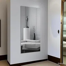 WAKAI VISUAL Square Mirror Wall Stickers, 15 x 15 cm, Set of 10, Silver, Acrylic 3D Decorative Stickers for Home Decor-picture-37