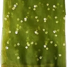 EUPHORIA Net Dupatta with Golden Sequin butta work | Perfect for Parties,festivals and Weddings | Indian Traditional Ethnic wear image 1