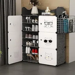 EVRUM 6-Tier Shoe Rack with Doors – Dustproof Plastic Shoe Storage Cabinet Organizer for Entryway, Closet & Bedroom – Stackable, Space-Saving Modular Shoe Shelf for Entryway, Shoe Stand-image-95