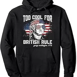 apsra trendz Too Cool for British Rule George Washington 1776 Gift Hooded Sweatshirt Printed Non-Zipped with Convenient Kangaroo Pockets Hoodie for Men/Women (AH1789)-picture-24