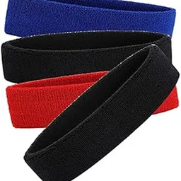 R-LON Workout Headband for Women & Men - Moisture Wicking & Non-Slip Exercise Hairband or Sports Sweatband -Ideal for All Sports Like Tennis, TT, Badminton, Running and Yoga (4 PC) a8-image-96