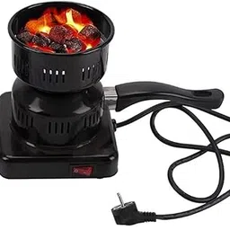 SaleOn Hot Plate Charcoal Burner 500W Electric Coal Heater with Handle, On/Off Switch & LED | Charcoal Sigdi for Heating, Hookah, Incense, BBQ | Instant Heat in 5-10 Min | Black Coated-picture-13