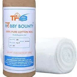the hobby bounty THB Pure Cotton Roll (300gm) for Baby Care, Makeup Remover Cotton Pads, Cometic & Skincare Use, Cotton Facial Cleansing Wipes for Parlor, Soft Cotton for cleaning Wound's | Medical Use-picture-31