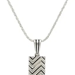 miora Sterling Silver 925 Boys Vintage Rectangular Geometric Pattern Pendant - Greek Key Design Chain Pendant/ Gift for Men and Boys| comes with certificate of authenticity, HUID and 925 stamp/ BIS hallmarked-picture-61