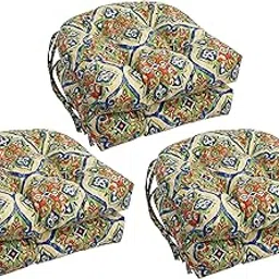 Blazing Needles 16-inch Rounded Back Tufted Outdoor Chair Cushion, 16 x 16, Splendor Festive 6 Count-image-12