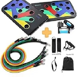 VACULACE Push up Board 17 in 1 with Resistant Band Set & Accessories - Unbreakable Monkey Bars Training Equipment-picture-50