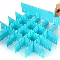 TECHNOVIBES Home & Kitchen Adjustable Drawer Divider/Plastic Strips Separators Cabinet Storage Box Socks/Grid Closet Sorting Partition (Color :- Multicolour) (Pack of 6)-picture-27