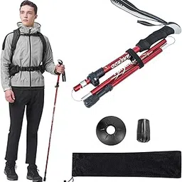Collapsible Hiking Trekking Pole DecorSea Adjustable Walking Hiking Sticks Lightweight Collapsible Walking Trekking Pole Aluminum Hiking Pole EVA Foam Handle Women Men image 1
