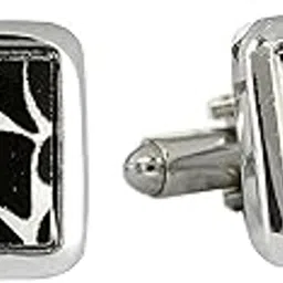 asier Premium Glossy Silver and Black Imported Metal Cufflinks for Men (5009)-picture-28