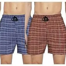 belvine Soft Comfortable Cotton Boxer Shorts | Stitched Ultra-Light Breathable Shorts | Regular Fit,Checkered Printed|Best Gift for Mens (Red,Blue) (Pack of 2)-picture-39