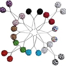 ROZZ Designs 12PCS multicolor Cute Hijab Pins Crystal Rhinestone Ball Pearl Brooch Pins Headscarf Shawl Scarf Muslim Hijab Scarf Clips Safety Pins Buttons Wedding Dress Decorative Boutonniere (12)-image-9