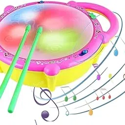JK WORLD® Flash Drum with 3D Lights and Music Multi Color for 1 2 3 4 Year Old Boy Girl ( Battery NOT Included)-picture-13