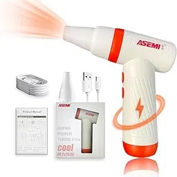 Air Duster Versatile Portable Rechargeable Barbecue BBQ Outdoor Camping fire use,blasts Away dust Debris from Keyboards Electronics Cameras Delicate Equipment Cleaning Tight Spaces,with LED (Orange)-picture-11