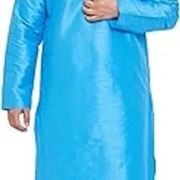 vastramay Men's Cream Silk Blend Banarasi Kurta, Full Sleeve, Mandarin Neck, Regular Fit, Festive, Soft Comfortable Feel, Solid Design for Traditional Occasions-picture-29