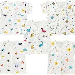 king born baby & kids garments Muslin Half Sleeves Jhabla for Baby Boys | 100% Cotton Soft & Breathable Infant Top | Front Open Shirt for Newborns & Toddlers-picture-17