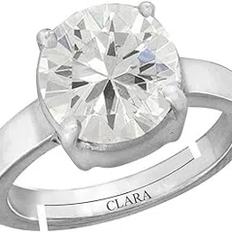 clara Zirconia 8.3cts or 9.25ratti Stone Silver Adjustable Ring for Men-picture-48