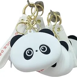 shaktism Dinosaur, Panda, Capybara Coin Purse Keychain, Kawaii Silicone Wallet Pouch, 10 x 7.5 x 3.2 cm (Panda)-picture-55