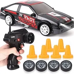 Liberty Imports RC Drift Car 1/24 2.4GHz 4WD Remote Control Sport Racing On-Road Vehicle with LED Light, Batteries and Drift Tires,Black-picture-14
