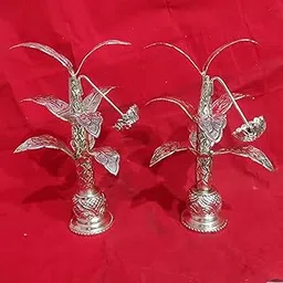 German Silver Banana Tree Pair-12 Inches Traditional Decorative Showpiece for Home,Varamahalakshmi Festival Navratri Golu, Vastu Remedies, Spiritual and Devotional Occasions. - 30 cm (Pack of 2 Pcs)-picture-22