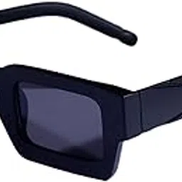 goglassic Vintage V2 Full Black Rectangle Sunglasses, UV Protection, Unisex, Medium Size-picture-15