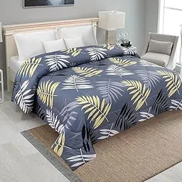 WYTOMAH Glace Cotton King Size 90X100 Inches Quilt/Duvet/Rajai/Blanket Cover with Zipper Closure (Silver IV)-picture-22