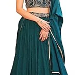 purvaja Women's Crush Silk Semi-Stitched Lehenga choli (Rifat)-picture-34