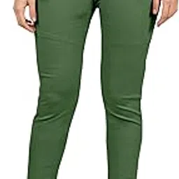 mehrang Women's Elastic Waist Cotton Pants, Navy Blue, Ankle Length, Slim Fit-picture-44