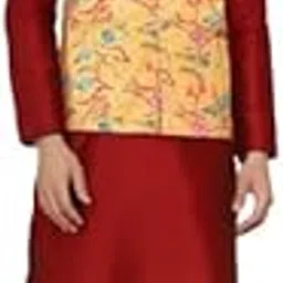 jexi Men's Silk Knee Length Solid Kurta Pajama Set with Nehru Jacket | Ethnic Kurta Set for Men-picture-51