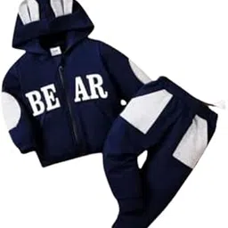 ameeha Bear Cartoon Jacket & Jogger Winter Clothing Set for Boys & Girls-picture-34