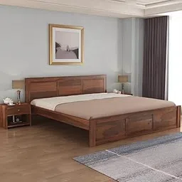 Amazon Brand - Solimo Empure Solid Sheesham Wood King Size Bed Without Storage | Wooden Double Bed Cot Palang with Headboard for Bedroom, Guest Room, Living Room, Home Furniture (Honey Finish)-image-37