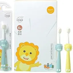 FunBlast Baby Toothbrush Cute Microfiber Soft Tooth Brush, Extra Soft Bristles Toothbrush For 2+ Years Children, Rounded Head Brush For Kids, Manual Toothbrush(Random Color),Multicolour,1 Count-image-1