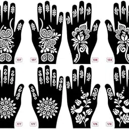 Henna Stickers for Kids, Adults, Small Designs, Birthday, Wedding Party Decor-picture-48