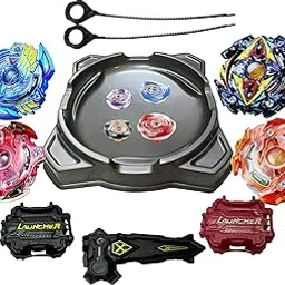 Big Stadium Battle Metal Burrst Top Clash of Tornado Speed Top Stadium Battle with 2 top +2 Layer,2 Launcher 1 Handle and 2 Cord for Kids and Adult-picture-11