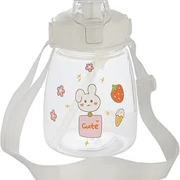 GUCHIGU Sipper Cup with Handle & Drawstring | Anti-Spill Sippy Straw Cup for Baby & Kids | Little Spout Water Bottle for Infant/Toddler | Easy Grip 6m+ | BPA Free - 1200 mL (SB2142A, White)-picture-28