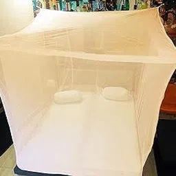 Trending Choice Poly Cotton Mosquito Net Machardani for Double Size Bed (7feetX 7feet) (7feet X 7feet, Cream)-picture-31