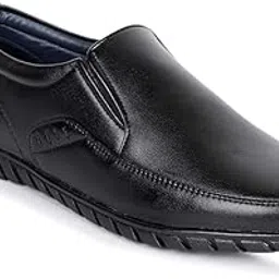 aadi Men's Black Synthetic Leather Slip On Loghtweight Comfortable Formal Shoes-picture-17